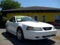 2000 Crystal White Ford Mustang V6 Convertible  photo #1