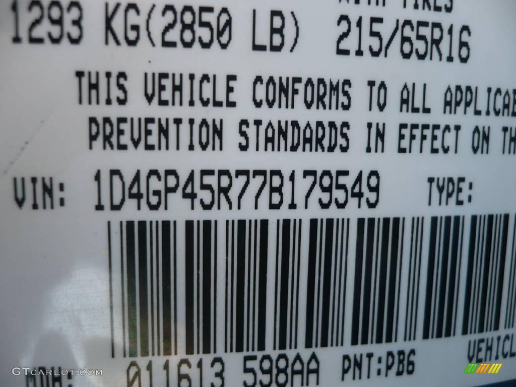 2007 Caravan SXT - Marine Blue Pearl / Medium Slate Gray photo #13