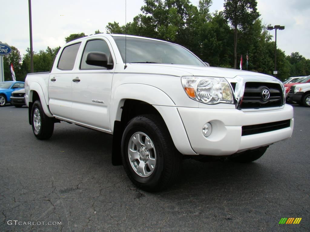 2008 Tacoma V6 PreRunner TRD Double Cab - Super White / Graphite Gray photo #1