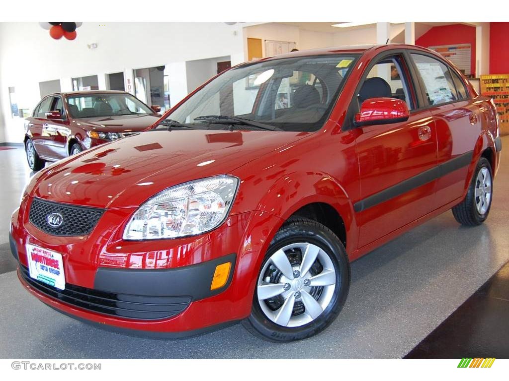 2009 Rio LX Sedan - Tropical Red / Gray photo #1