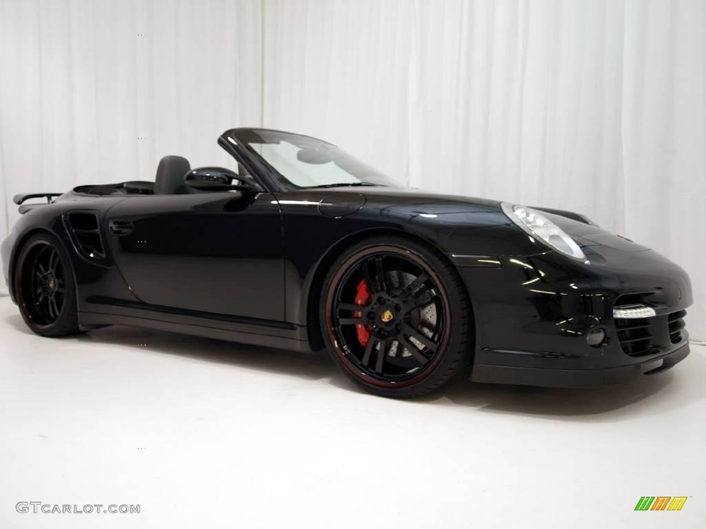 Black 2008 Porsche 911 Turbo Cabriolet Exterior Photo #17026497
