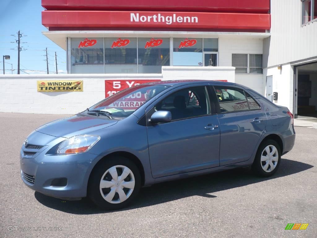 2008 Yaris Sedan - Pacific Blue Metallic / Dark Charcoal photo #1