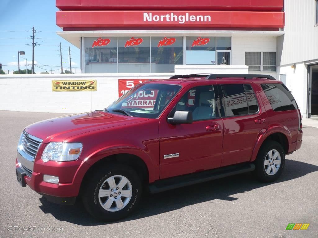 2008 Explorer XLT 4x4 - Redfire Metallic / Black/Stone photo #1