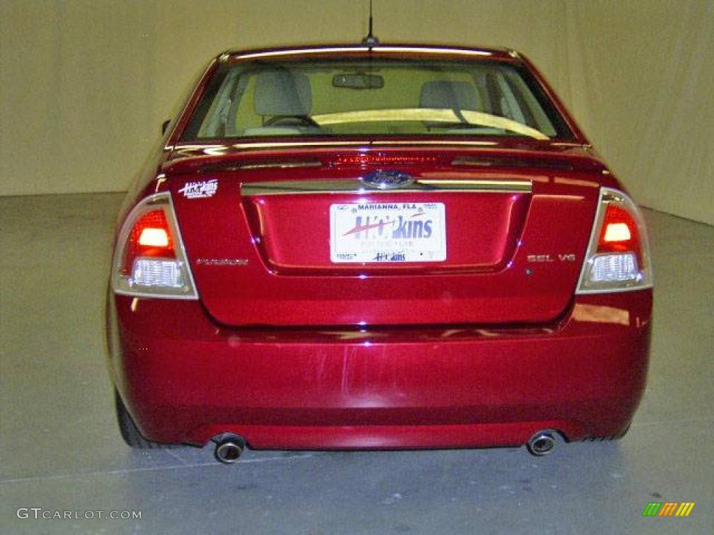 2008 Fusion SEL V6 - Redfire Metallic / Medium Light Stone photo #7