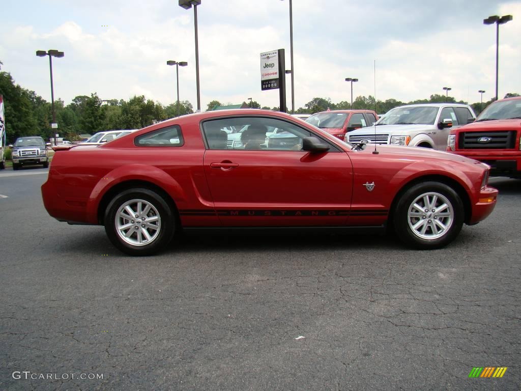 2009 Mustang V6 Coupe - Dark Candy Apple Red / Light Graphite photo #2