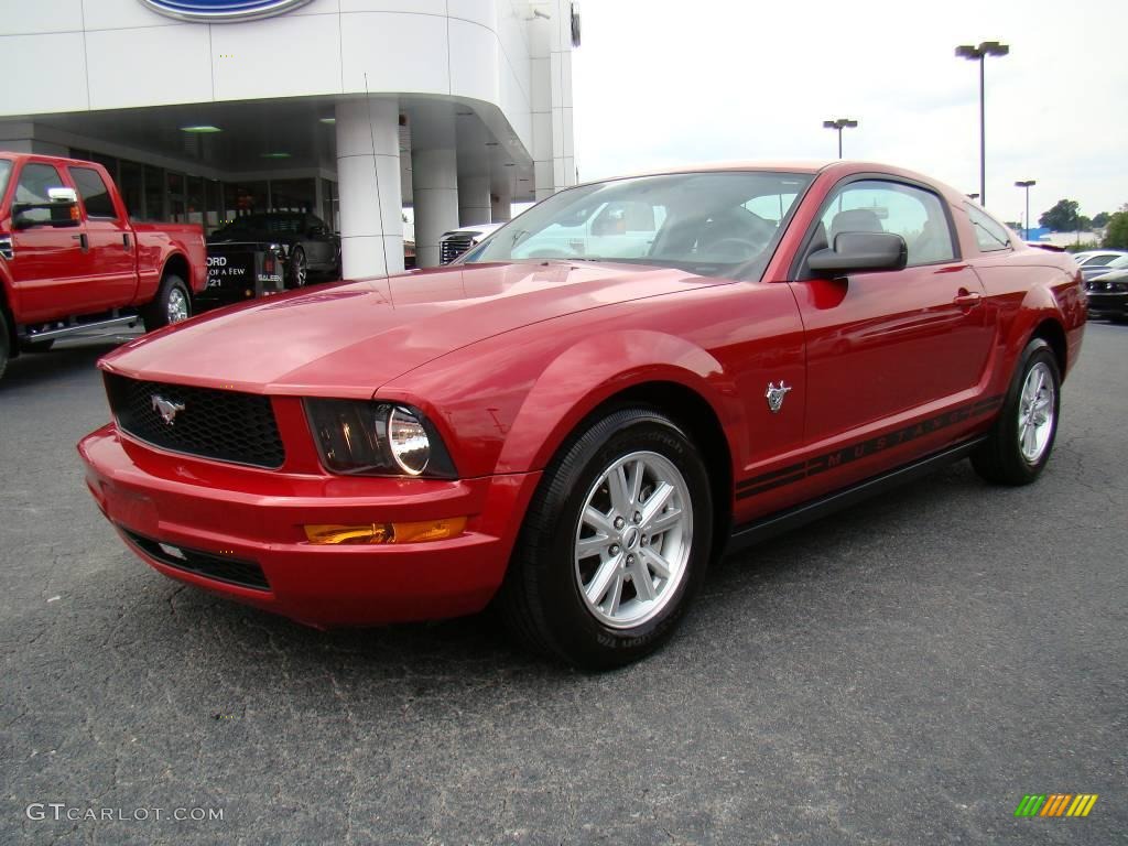 2009 Mustang V6 Coupe - Dark Candy Apple Red / Light Graphite photo #6