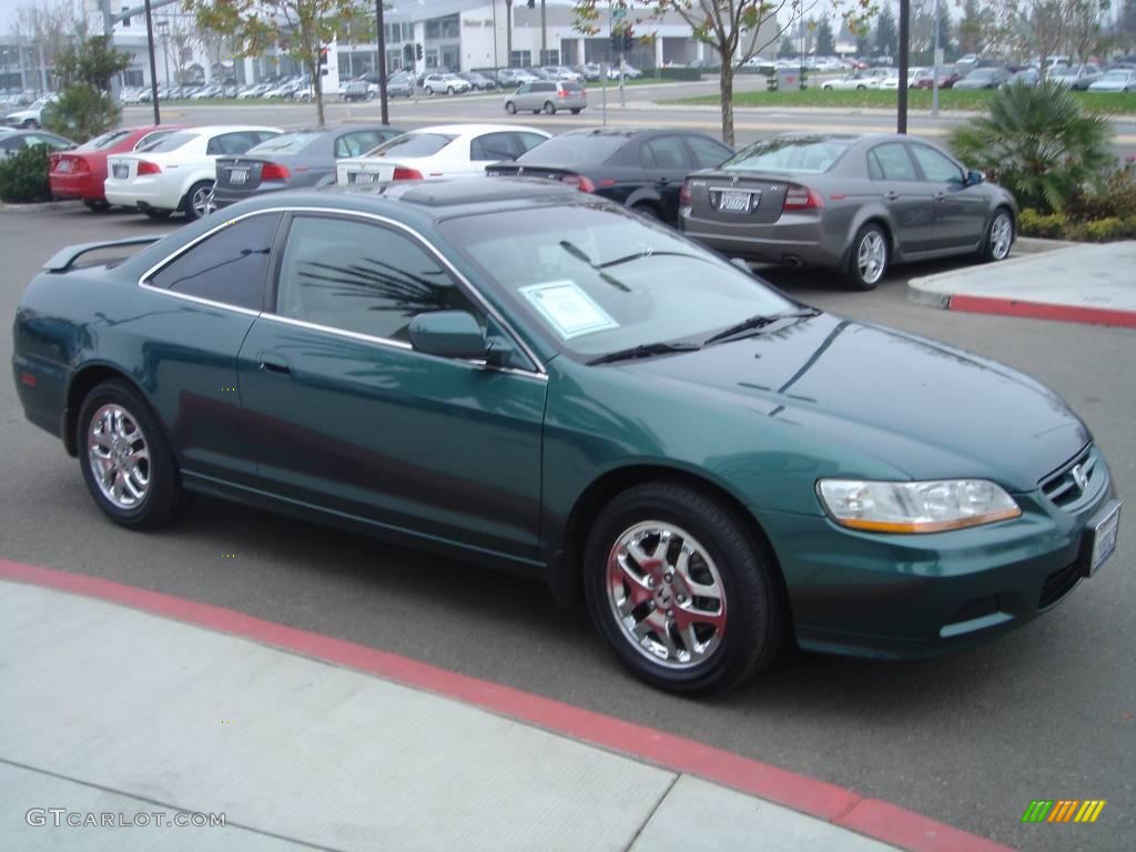 2002 Accord EX V6 Coupe - Noble Green Pearl / Ivory photo #3