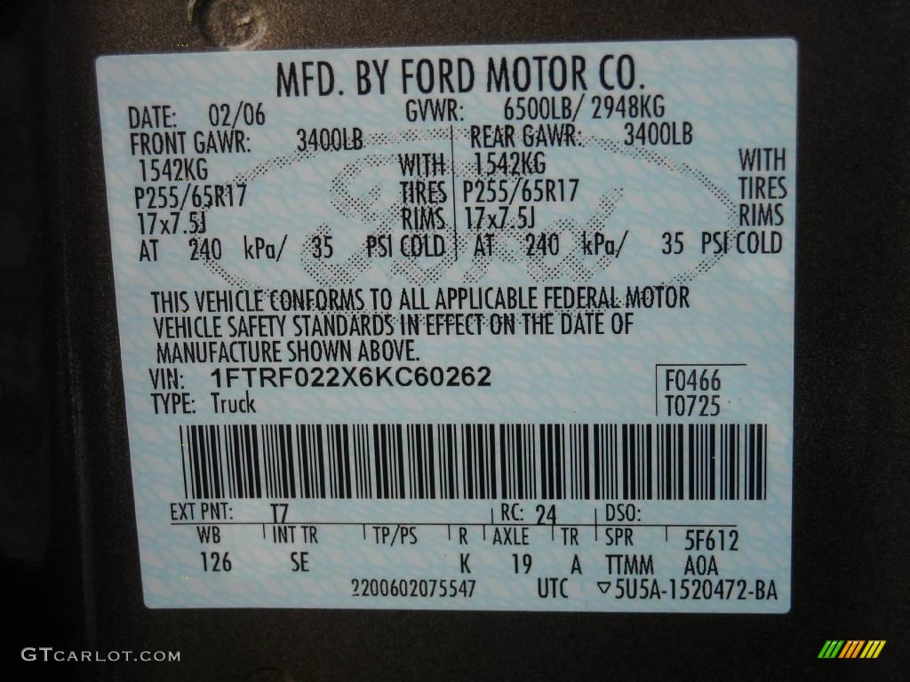 2006 F150 STX Regular Cab Flareside - Dark Stone Metallic / Medium Flint photo #29