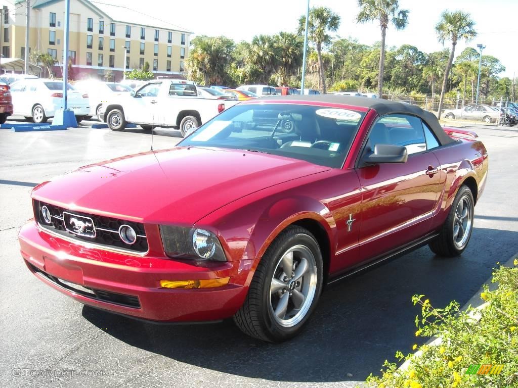 2006 Mustang V6 Premium Convertible - Redfire Metallic / Dark Charcoal photo #8