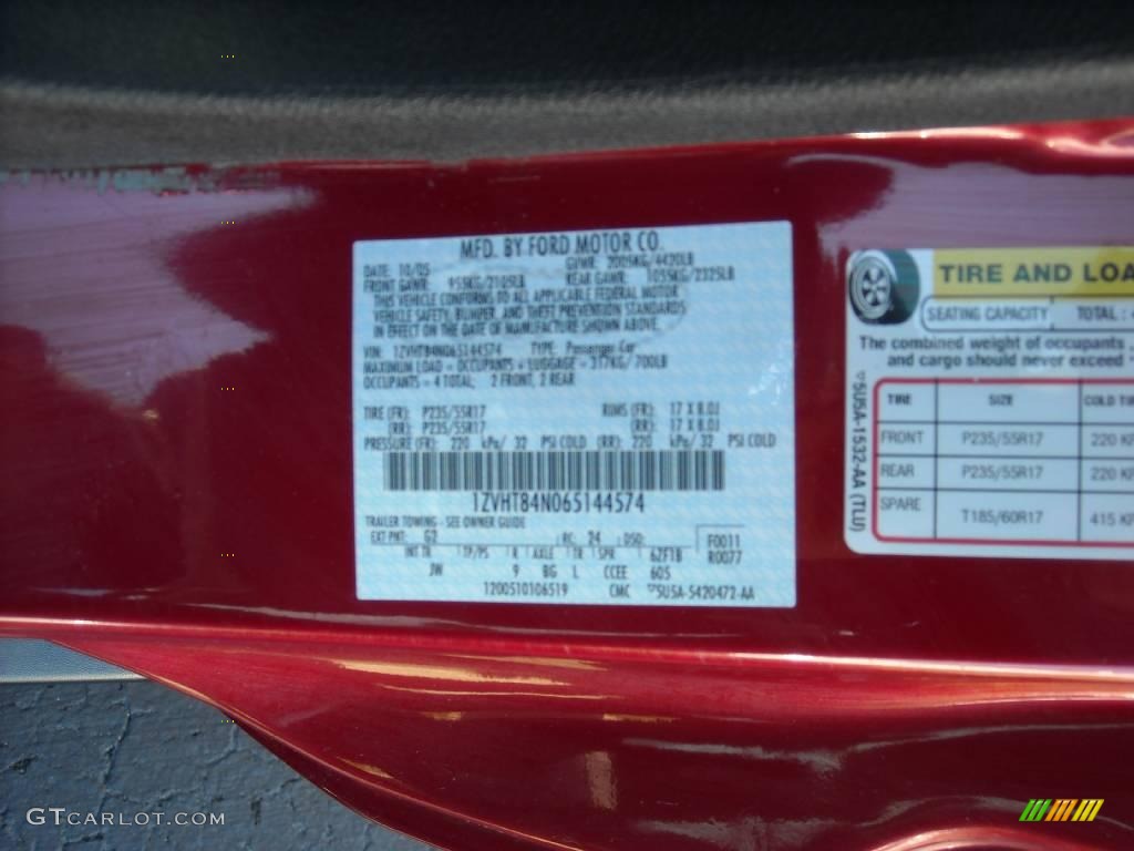 2006 Mustang V6 Premium Convertible - Redfire Metallic / Dark Charcoal photo #27