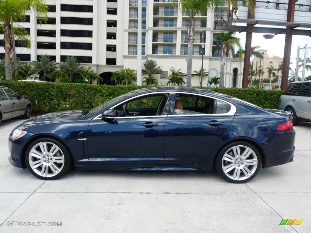 2010 XF XFR Sport Sedan - Indigo Blue Metallic / London Tan/Warm Charcoal photo #3