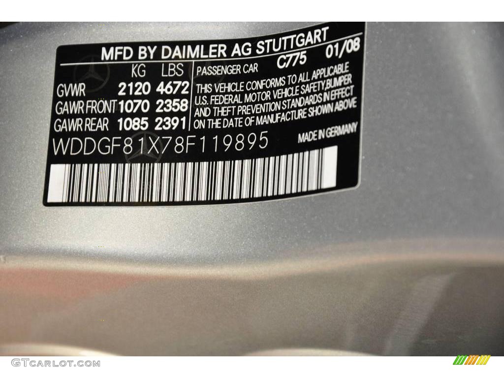 2008 C Color Code 775 for Iridium Silver Metallic Photo #17069230