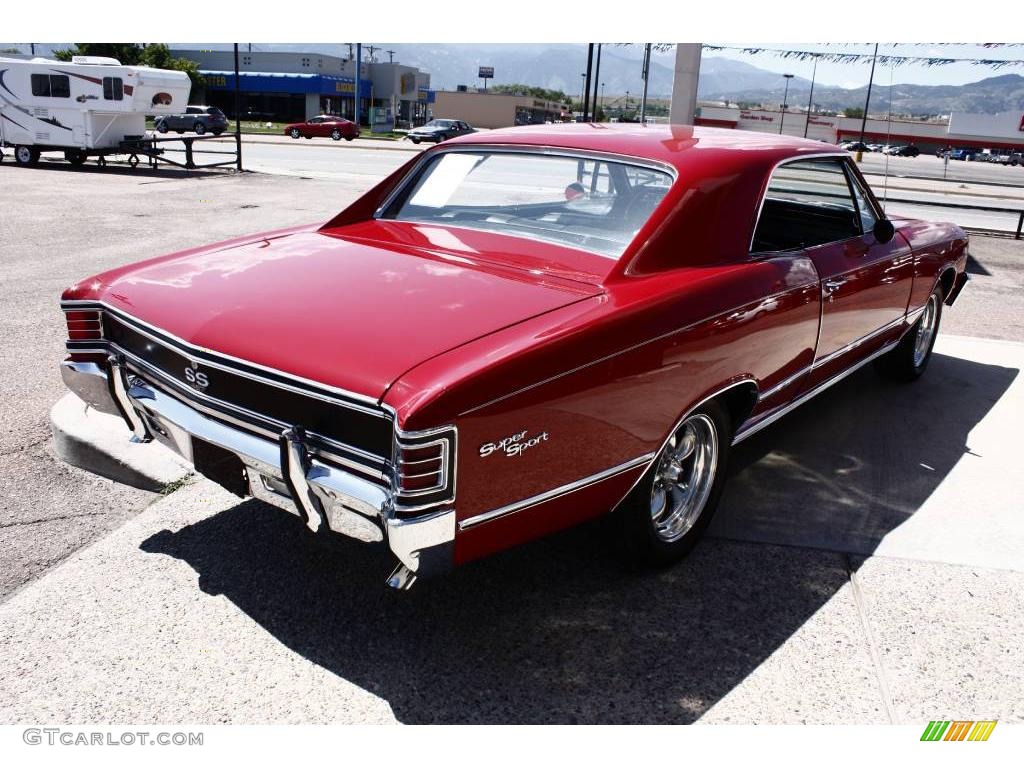 1967 Chevelle SS Super Sport 2 Door Coupe - Red / Black photo #3