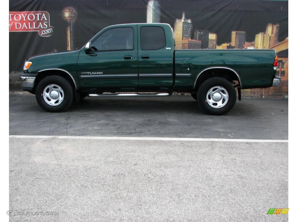 2002 Tundra SR5 Access Cab 4x4 - Imperial Jade Green Mica / Light Charcoal photo #1