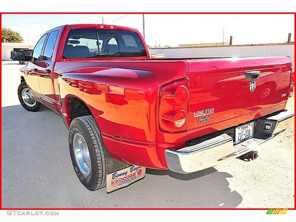 2007 Ram 3500 SLT Quad Cab Dually - Flame Red / Medium Slate Gray photo #3