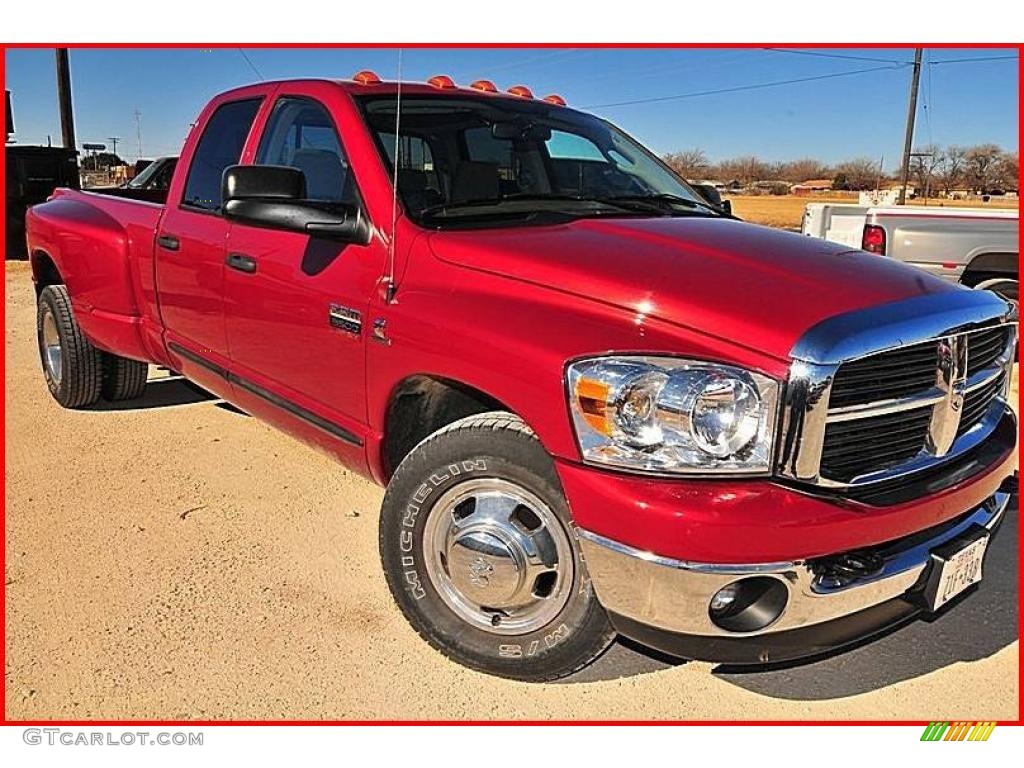 2007 Ram 3500 SLT Quad Cab Dually - Flame Red / Medium Slate Gray photo #10