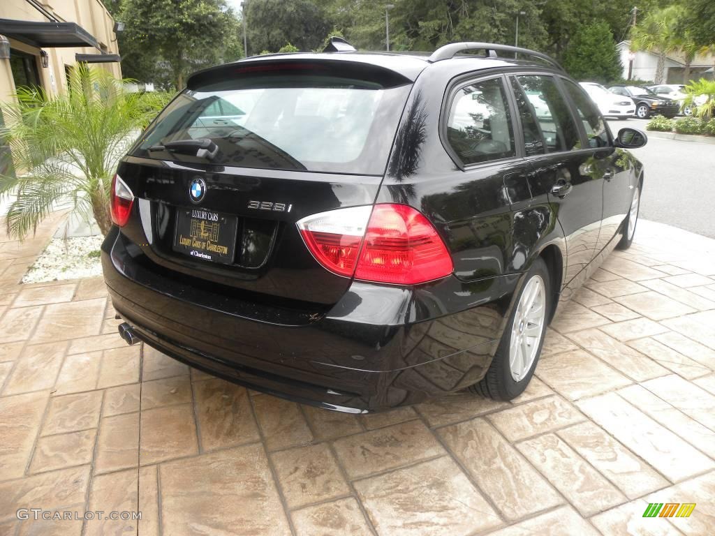 2007 3 Series 328i Wagon - Black Sapphire Metallic / Black photo #13