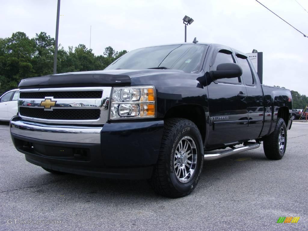 2008 Silverado 1500 LT Extended Cab - Dark Blue Metallic / Light Titanium/Ebony Accents photo #4