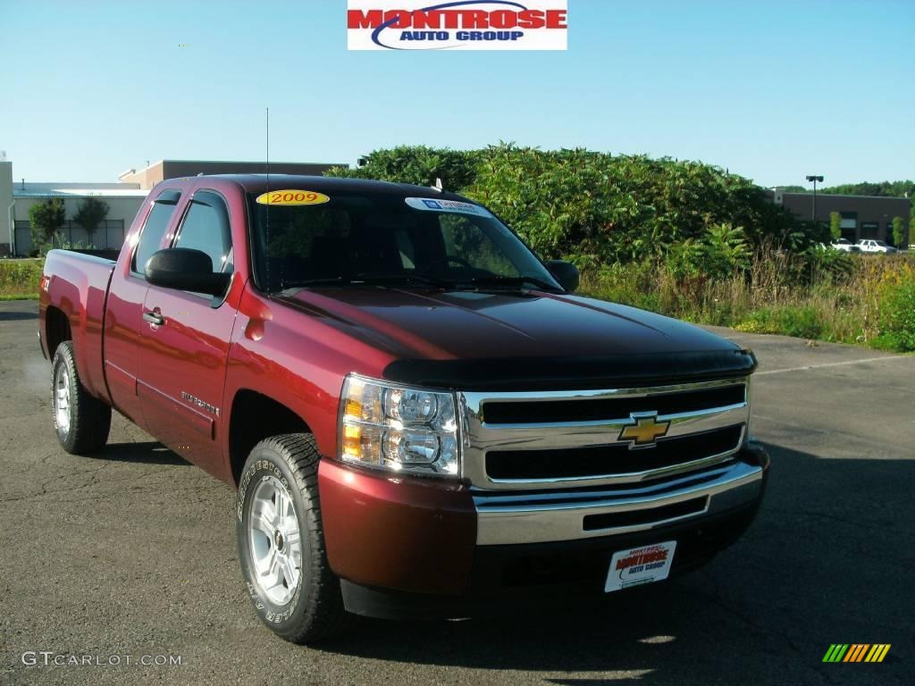 2009 Silverado 1500 LT Extended Cab 4x4 - Deep Ruby Red Metallic / Ebony photo #7