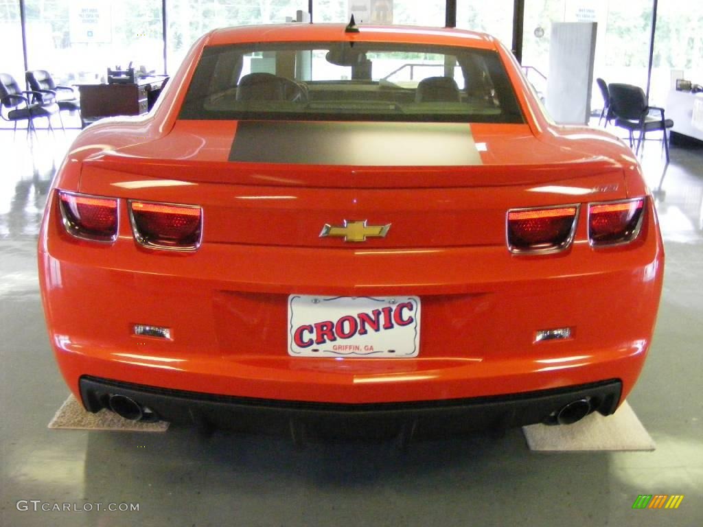2010 Camaro SS Coupe - Inferno Orange Metallic / Black photo #3