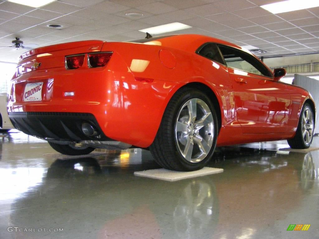 2010 Camaro SS Coupe - Inferno Orange Metallic / Black photo #4
