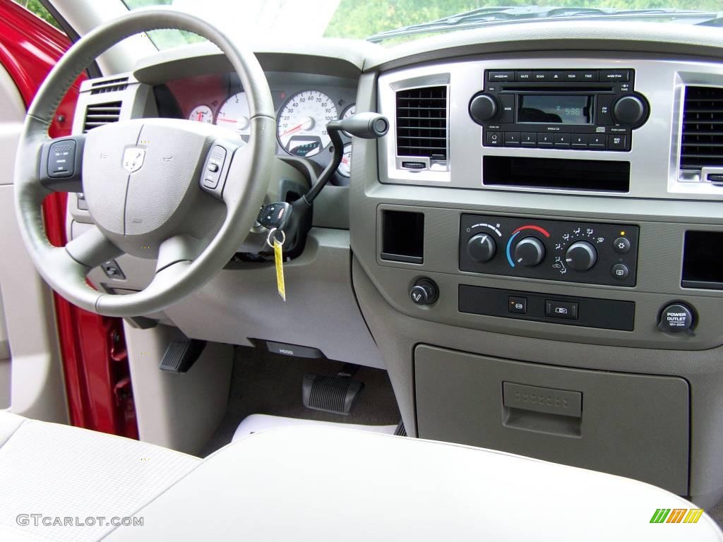 2007 Ram 3500 SLT Quad Cab Chassis - Inferno Red Crystal Pearl / Khaki photo #12