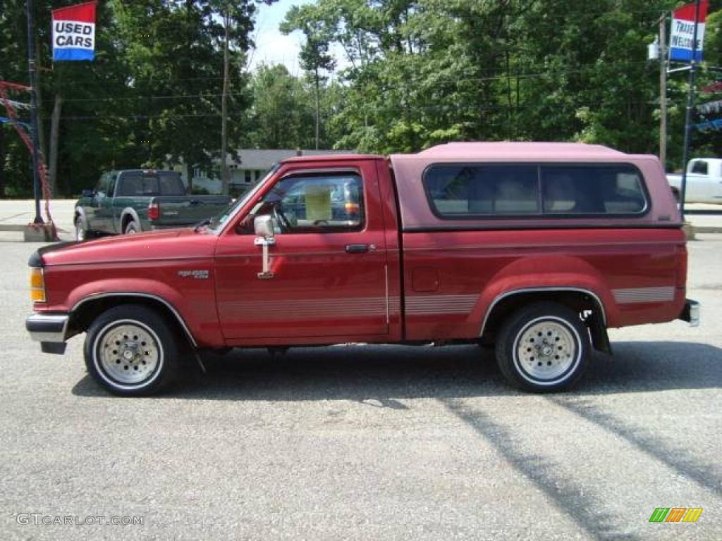 1992 Ranger XLT Regular Cab - Medium Cabernet Red Metallic / Red photo #6