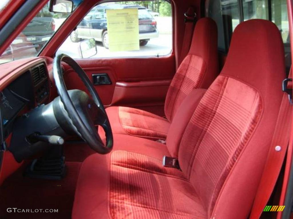 1992 Ranger XLT Regular Cab - Medium Cabernet Red Metallic / Red photo #12