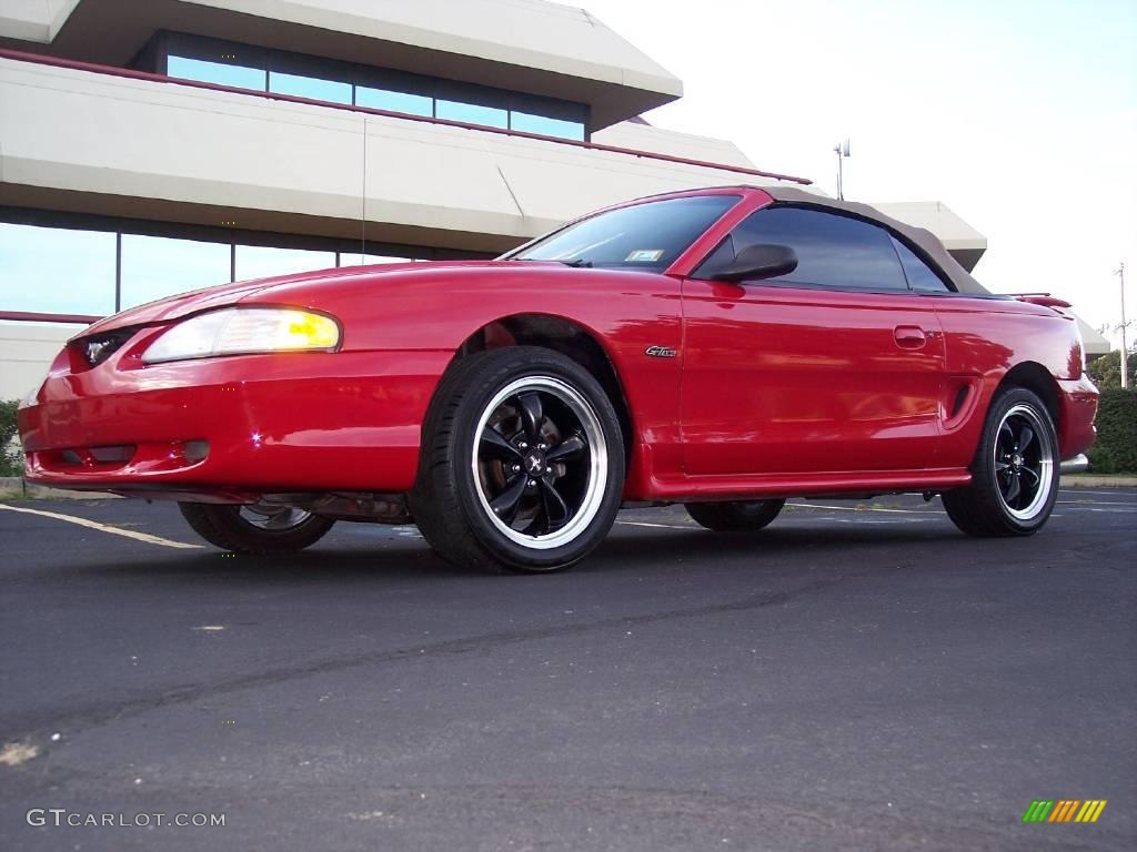 1996 Mustang GT Convertible - Rio Red / Black/Beige photo #10