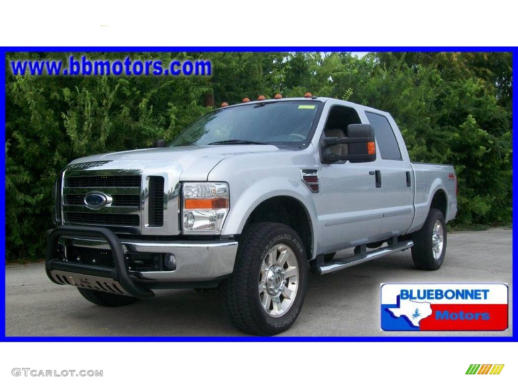 2008 F350 Super Duty Lariat Crew Cab 4x4 - Silver Metallic / Camel photo #1