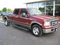 2005 Dark Toreador Red Metallic Ford F350 Super Duty Lariat Crew Cab  photo #8