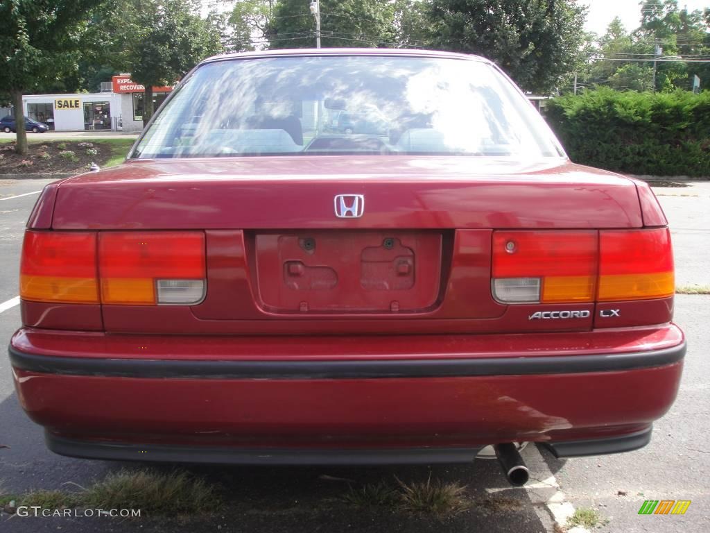 1992 Accord LX Sedan - Bordeaux Red Pearl / Gray photo #5