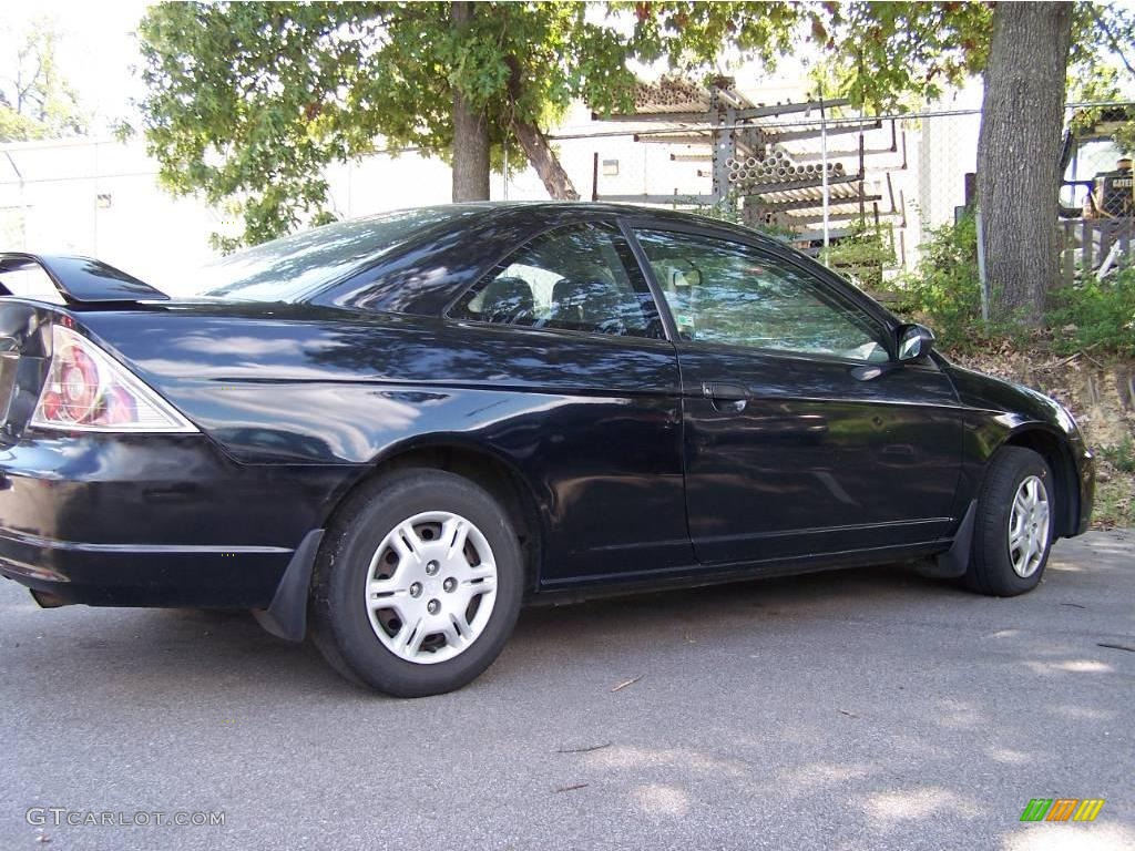 2001 Civic LX Coupe - Nighthawk Black Pearl / Beige photo #4