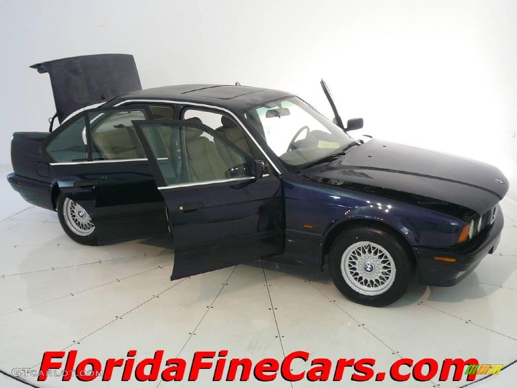 1995 5 Series 525i Sedan - Orient Blue Metallic / Beige photo #7