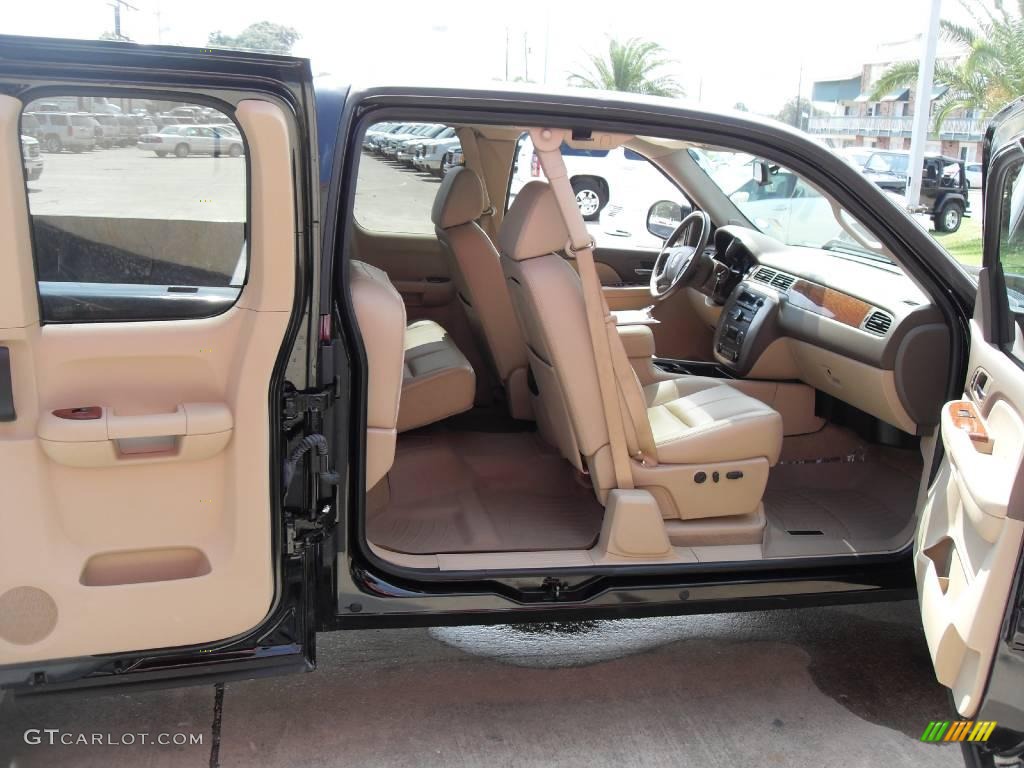 2008 Sierra 1500 SLT Extended Cab 4x4 - Onyx Black / Cocoa/Light Cashmere photo #10