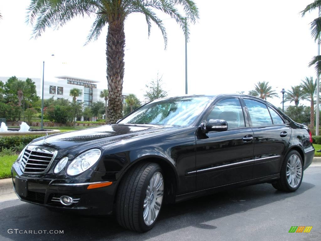 2008 E 350 Sedan - Black / Black photo #2