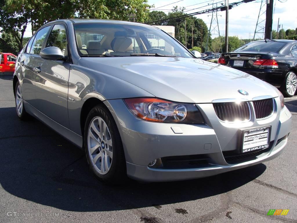 2007 3 Series 328xi Sedan - Arctic Metallic / Beige photo #3