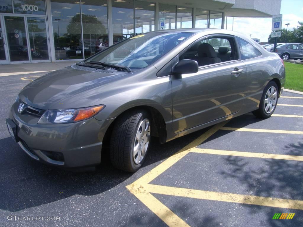 2006 Civic LX Coupe - Galaxy Gray Metallic / Gray photo #1