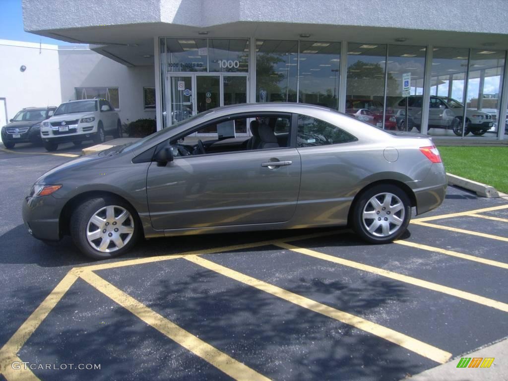 2006 Civic LX Coupe - Galaxy Gray Metallic / Gray photo #2