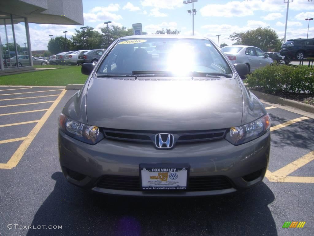 2006 Civic LX Coupe - Galaxy Gray Metallic / Gray photo #8