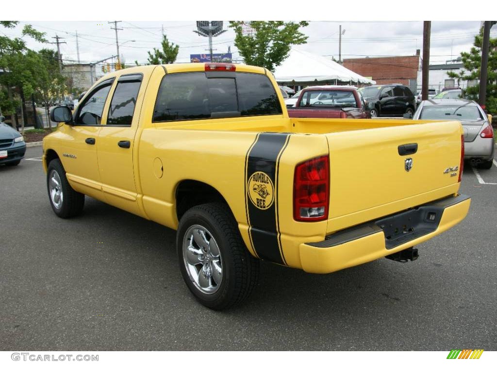 2005 Ram 1500 SLT Rumble Bee Quad Cab 4x4 - Solar Yellow / Dark Slate Gray photo #11