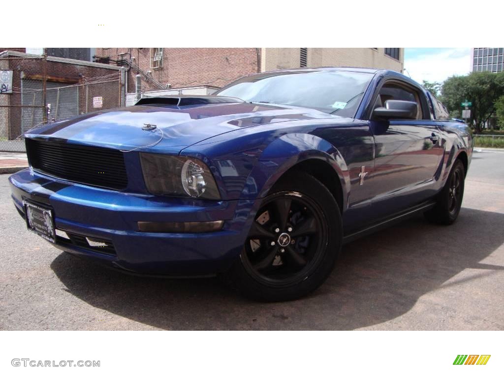 2008 Mustang V6 Premium Coupe - Vista Blue Metallic / Medium Parchment photo #1