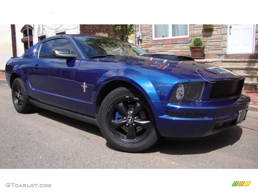 2008 Mustang V6 Premium Coupe - Vista Blue Metallic / Medium Parchment photo #2