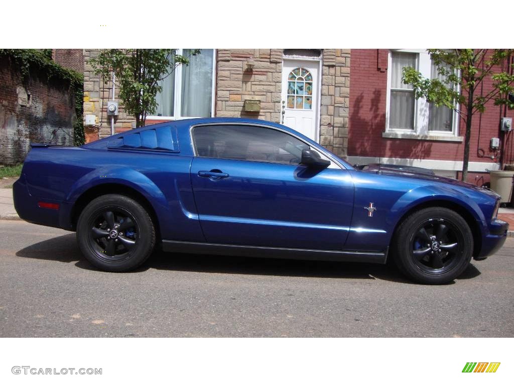 2008 Mustang V6 Premium Coupe - Vista Blue Metallic / Medium Parchment photo #6