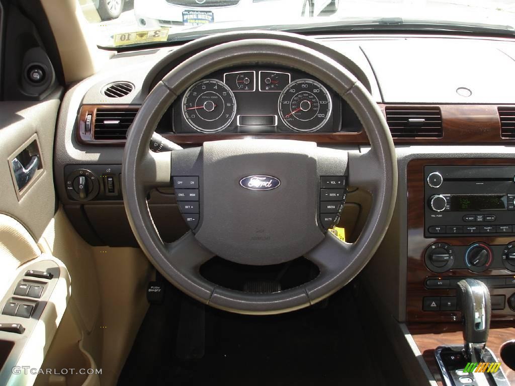 2008 Ford Taurus SEL Camel Steering Wheel Photo #17152633
