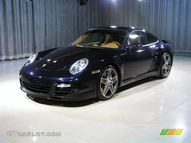 2007 911 Turbo Coupe - Midnight Blue Metallic / Natural Leather Brown photo #1