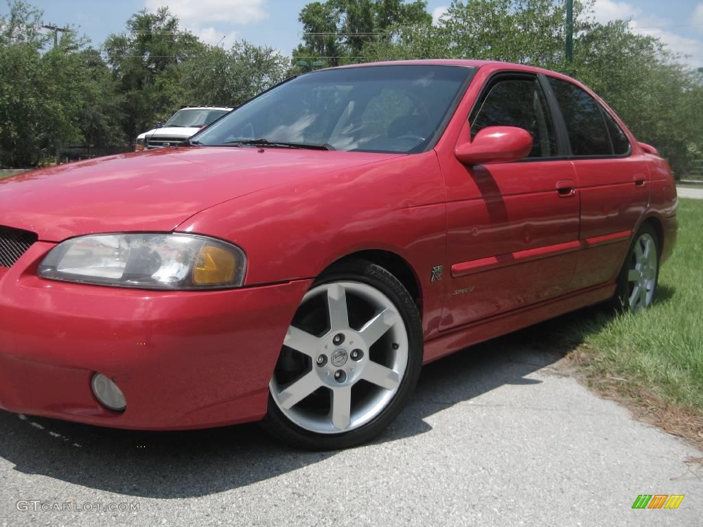 2003 Sentra SE-R - Aztec Red / Black photo #4