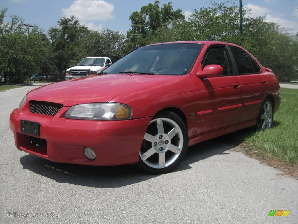 2003 Sentra SE-R - Aztec Red / Black photo #6