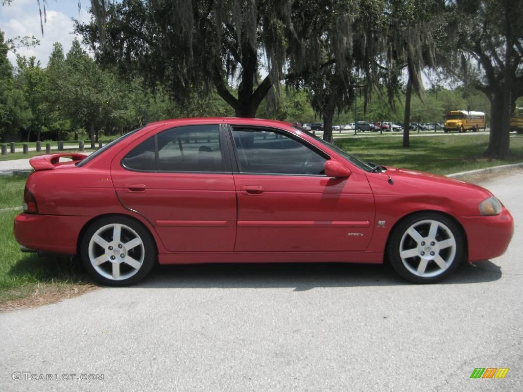 2003 Sentra SE-R - Aztec Red / Black photo #8