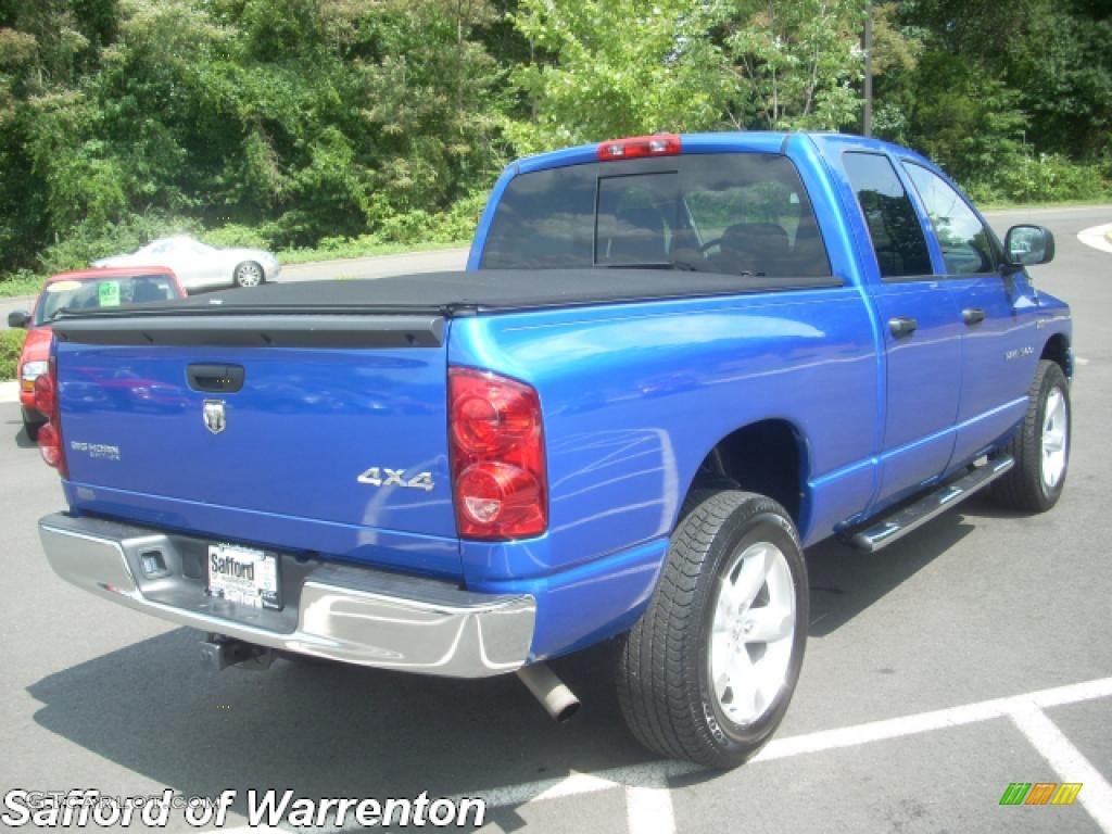 2007 Ram 1500 Big Horn Edition Quad Cab 4x4 - Electric Blue Pearl / Medium Slate Gray photo #4